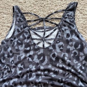 Leopard strappy tank